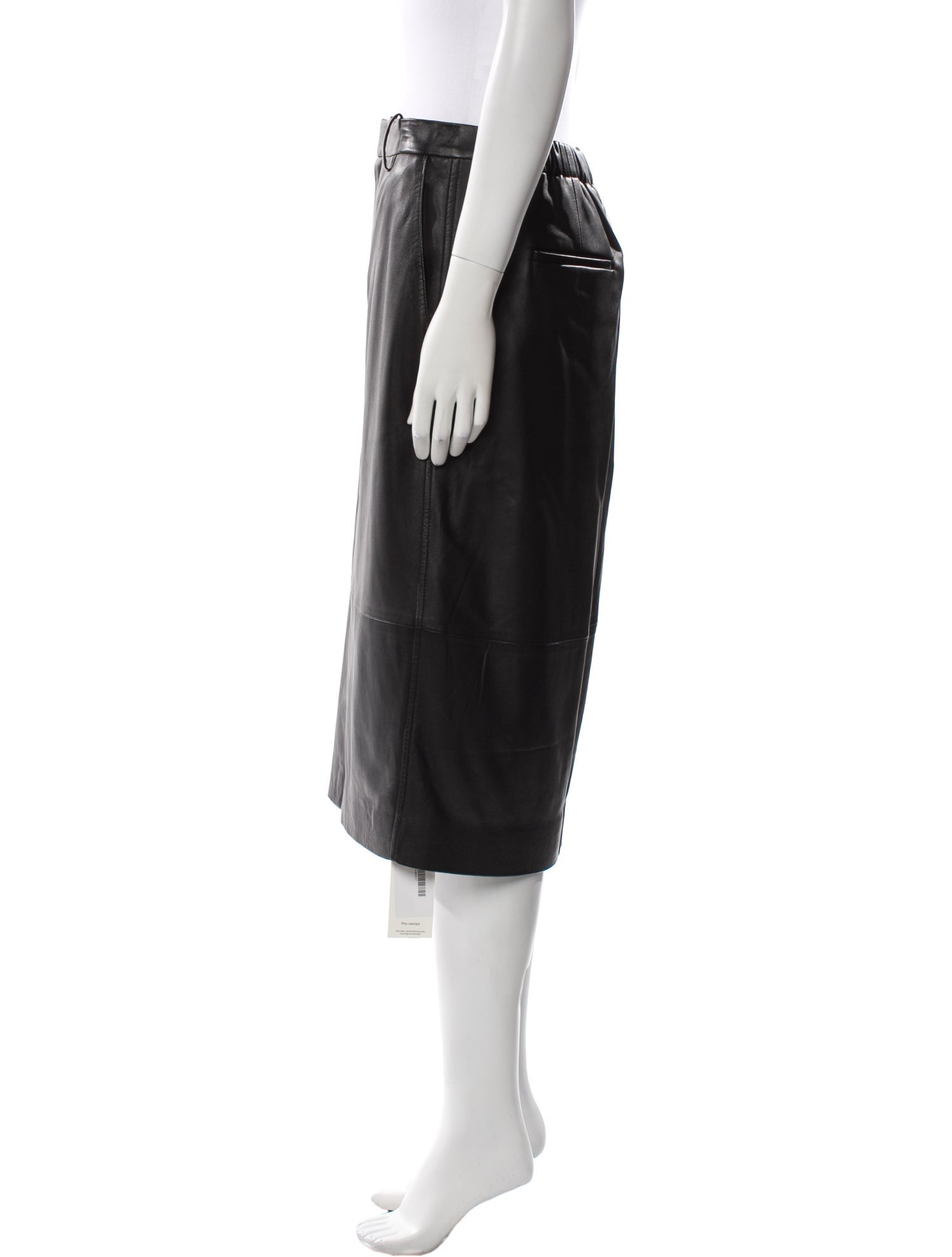 Vince Lamb Leather Knee-Length Skirt