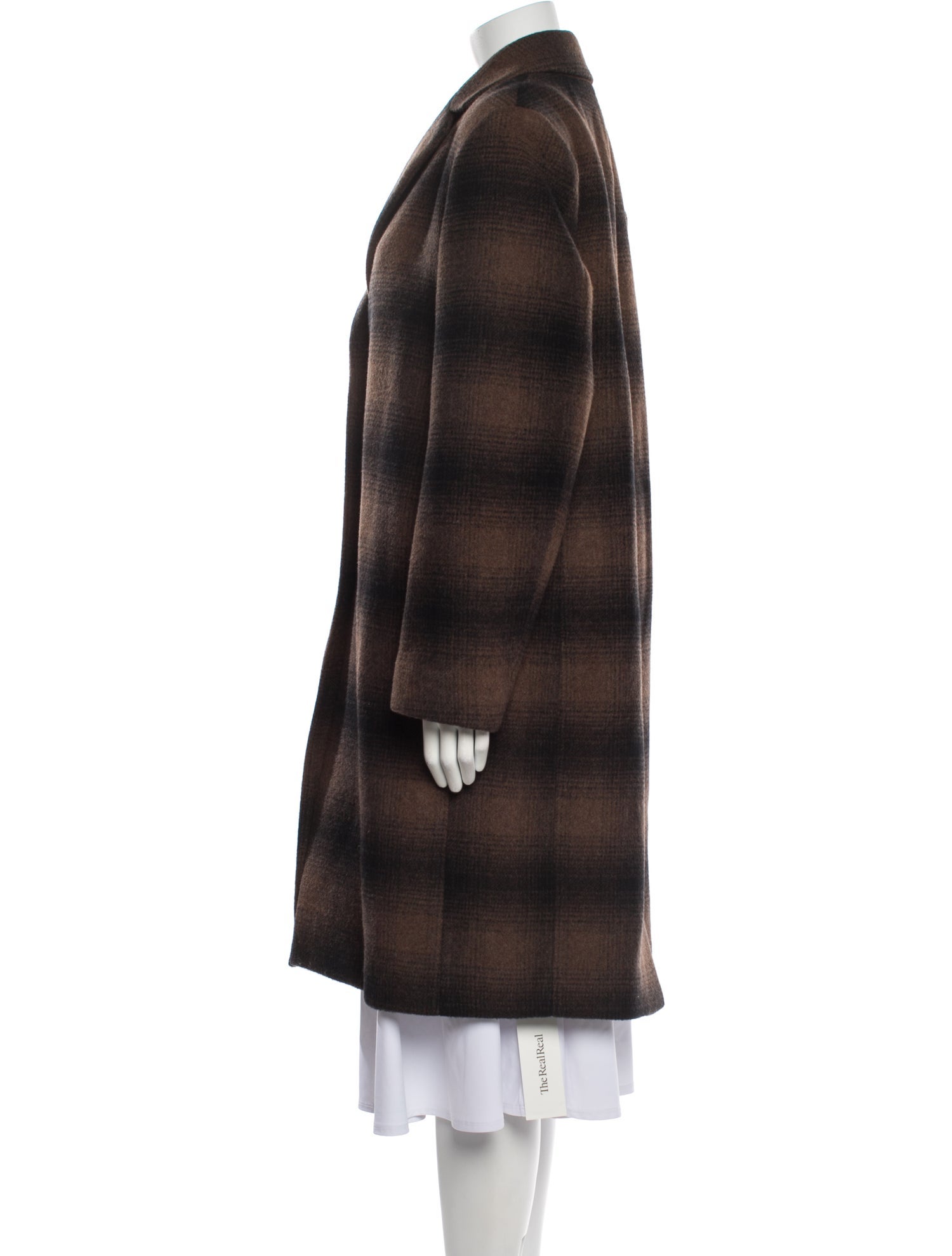 Vince Wool Plaid Print Coat