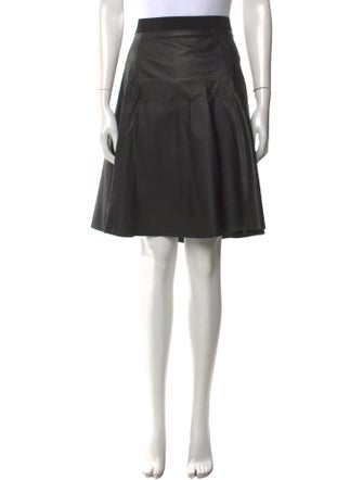 Vince Lamb Leather Knee-Length Skirt