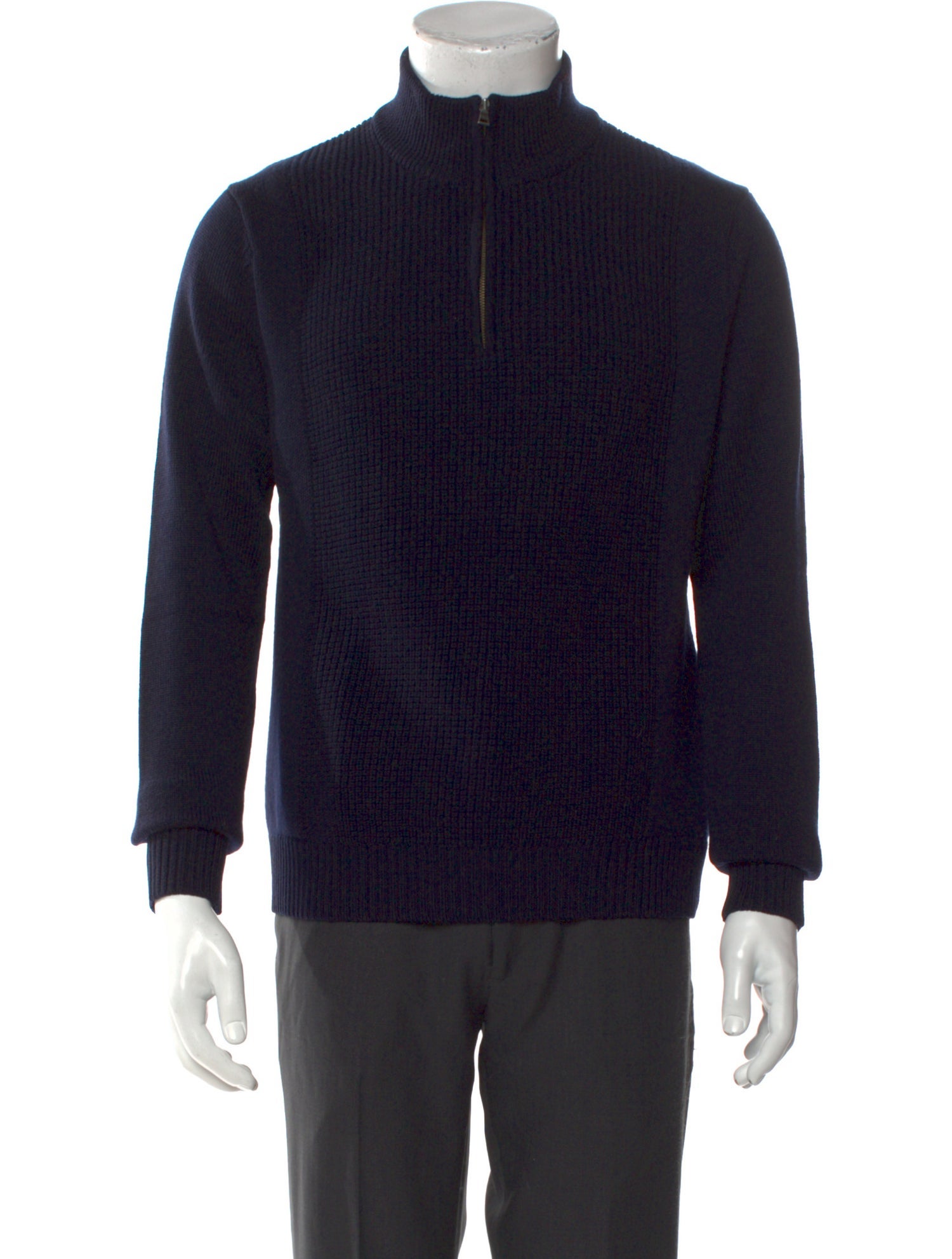 Vince Wool Mock Neck Polo Sweater