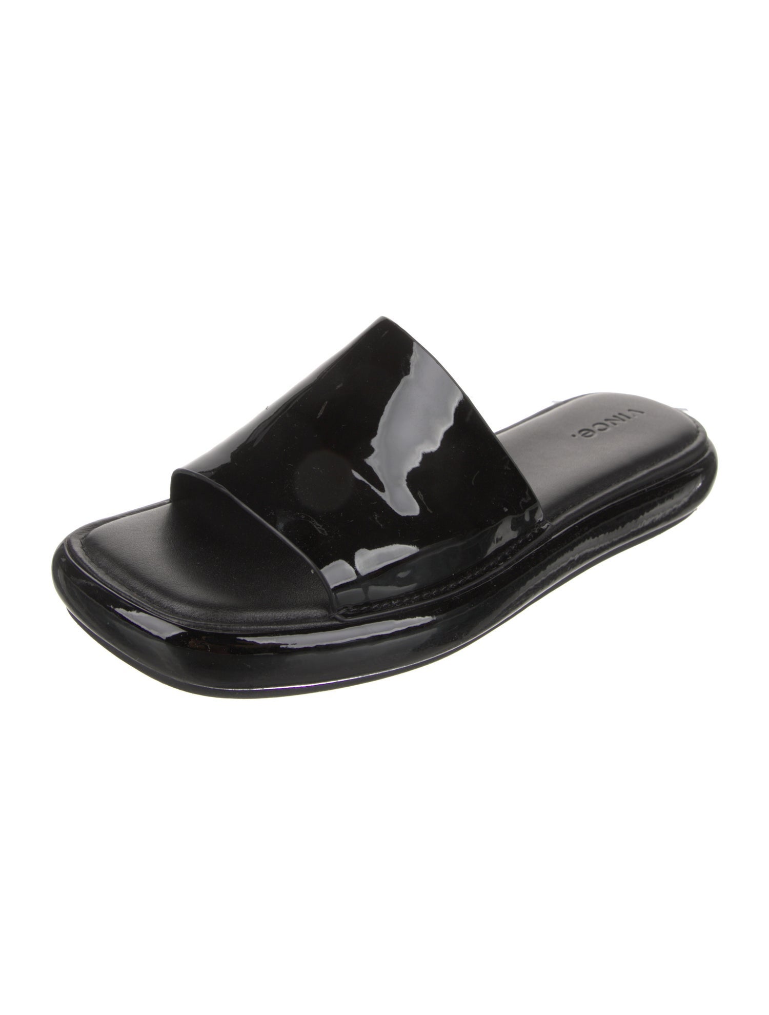 Vince Patent Leather Slides