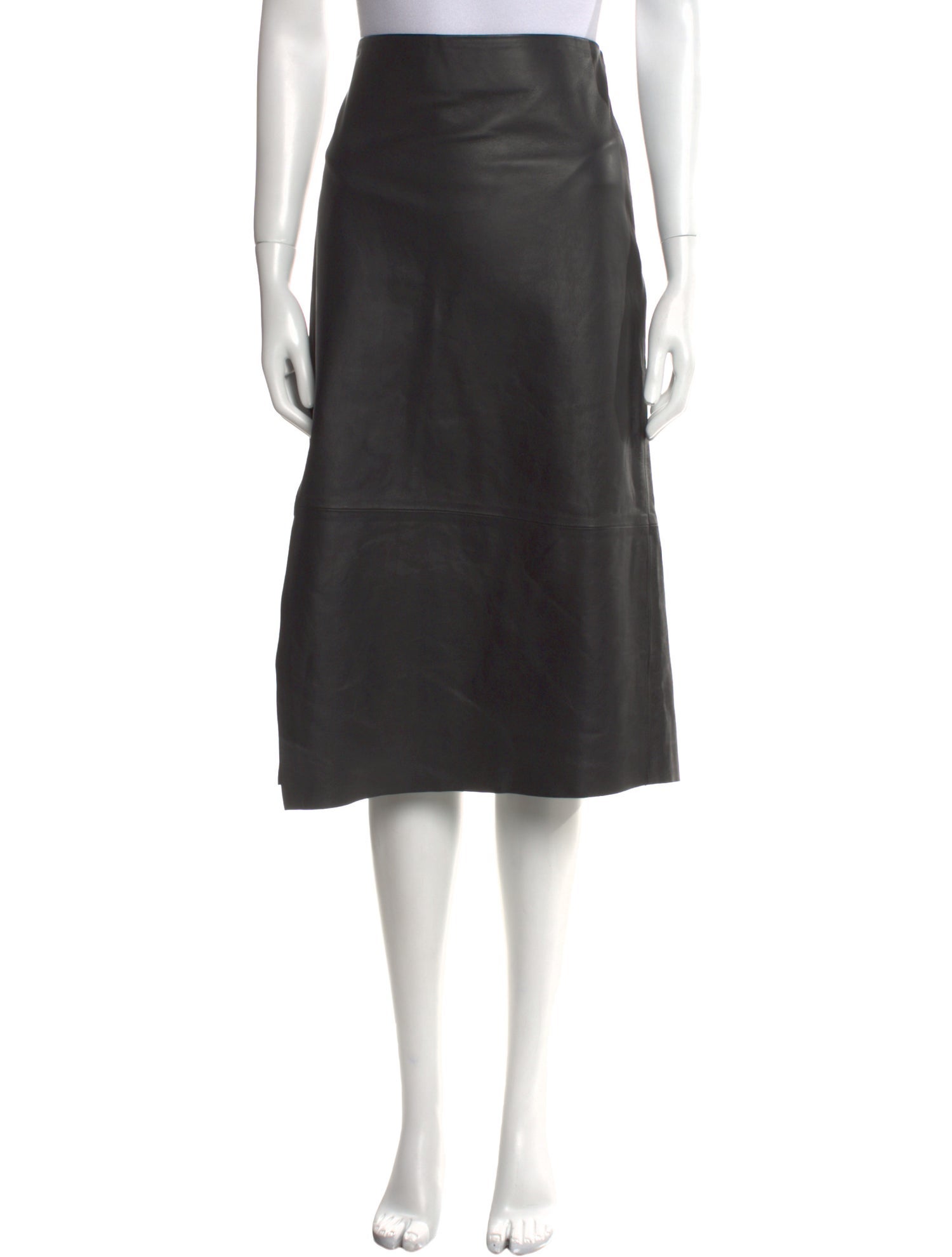 Vince Lamb Leather Knee-Length Skirt