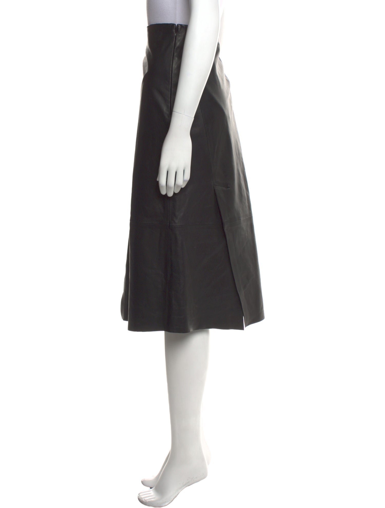 Vince Lamb Leather Knee-Length Skirt
