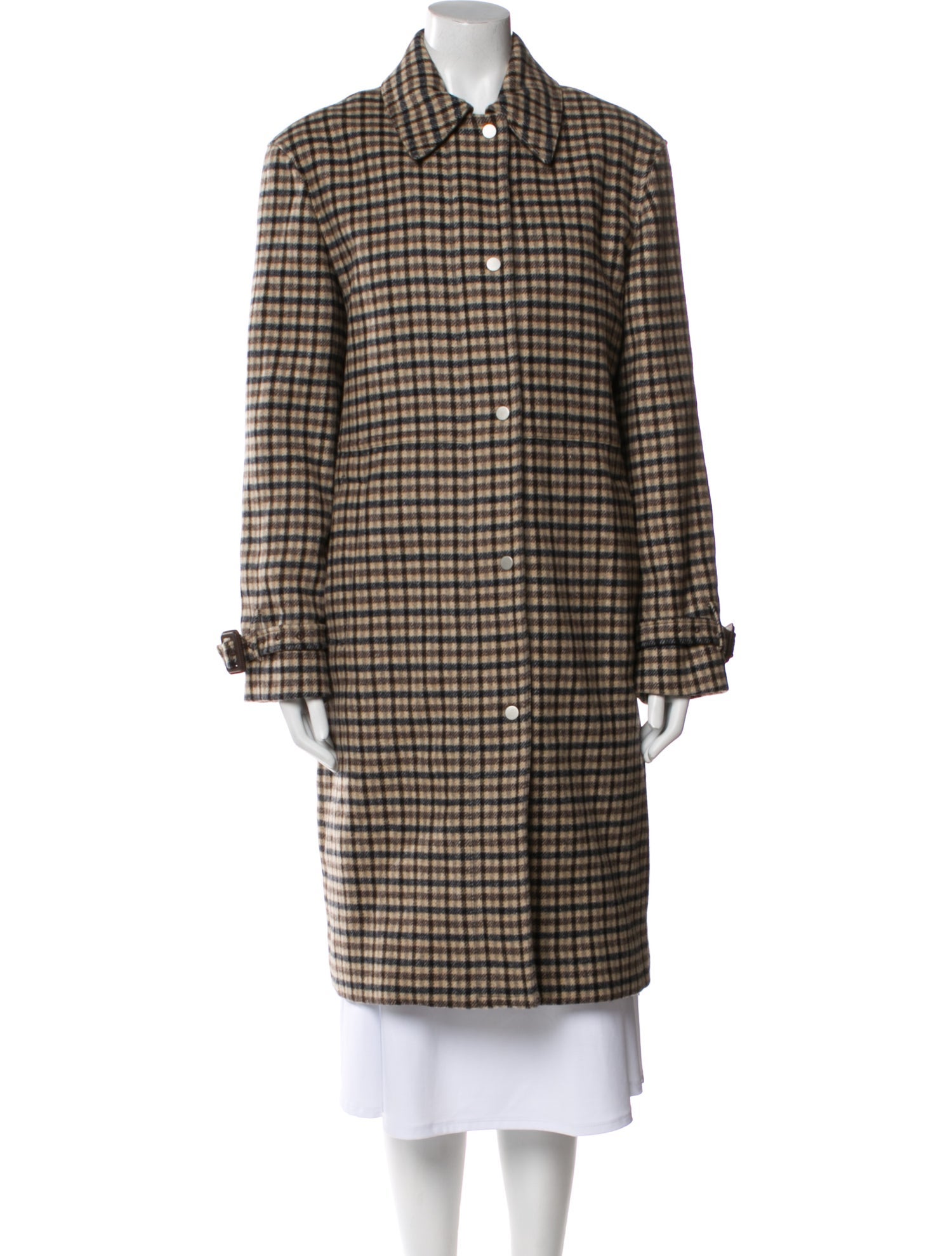 Vince Wool Plaid Print Coat w/ Tags