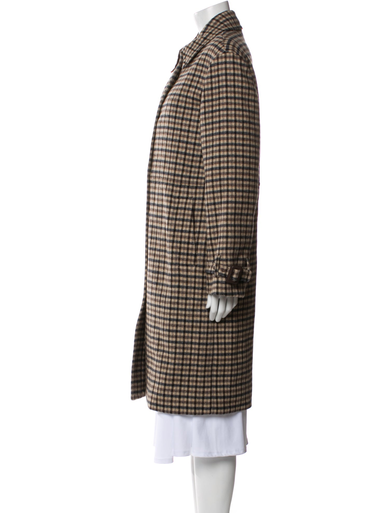 Vince Wool Plaid Print Coat w/ Tags
