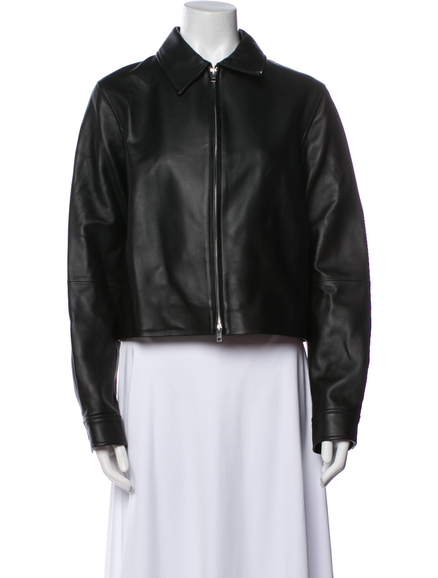 Vince Lamb Leather Bomber Jacket
