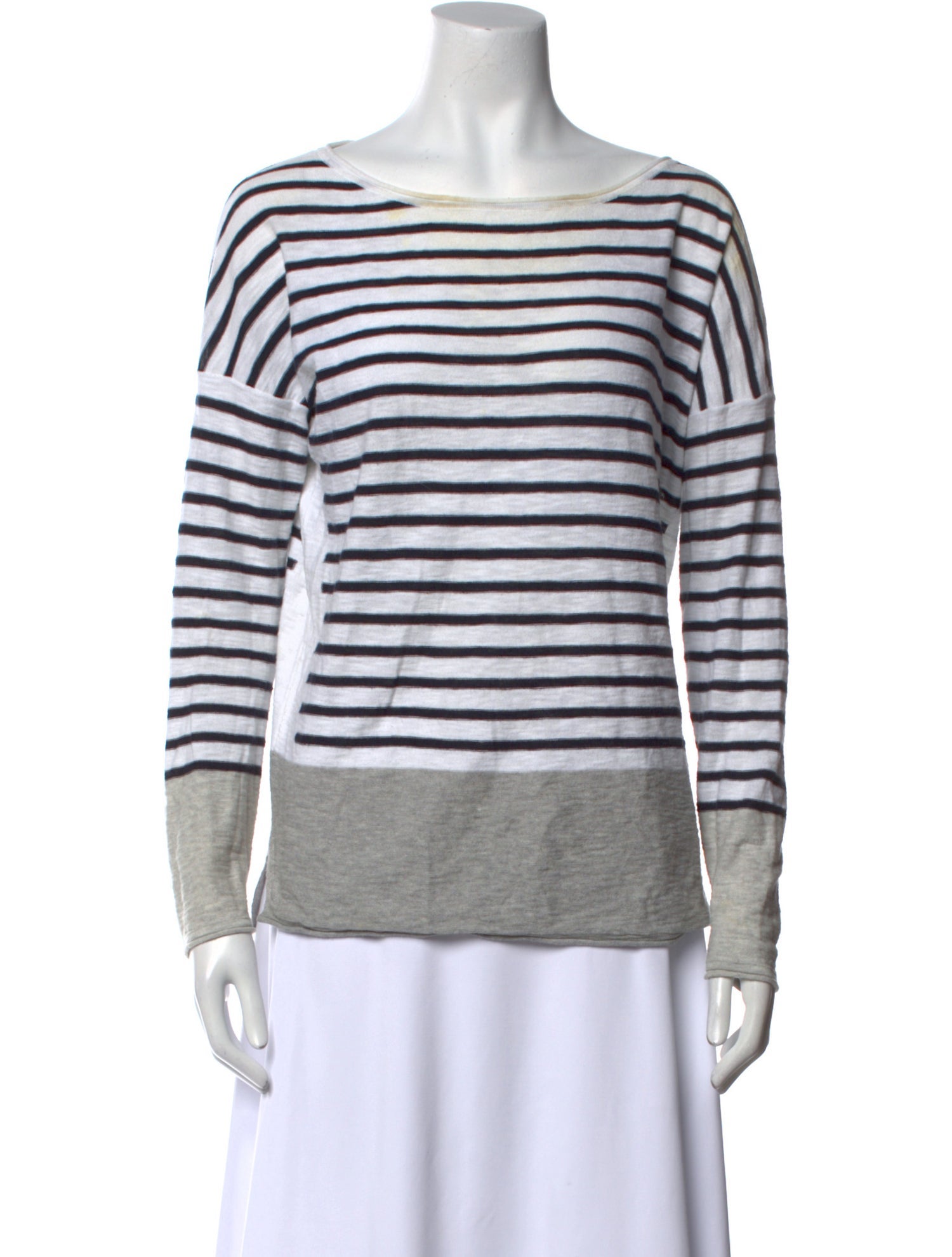 Vince Striped Scoop Neck Sweater