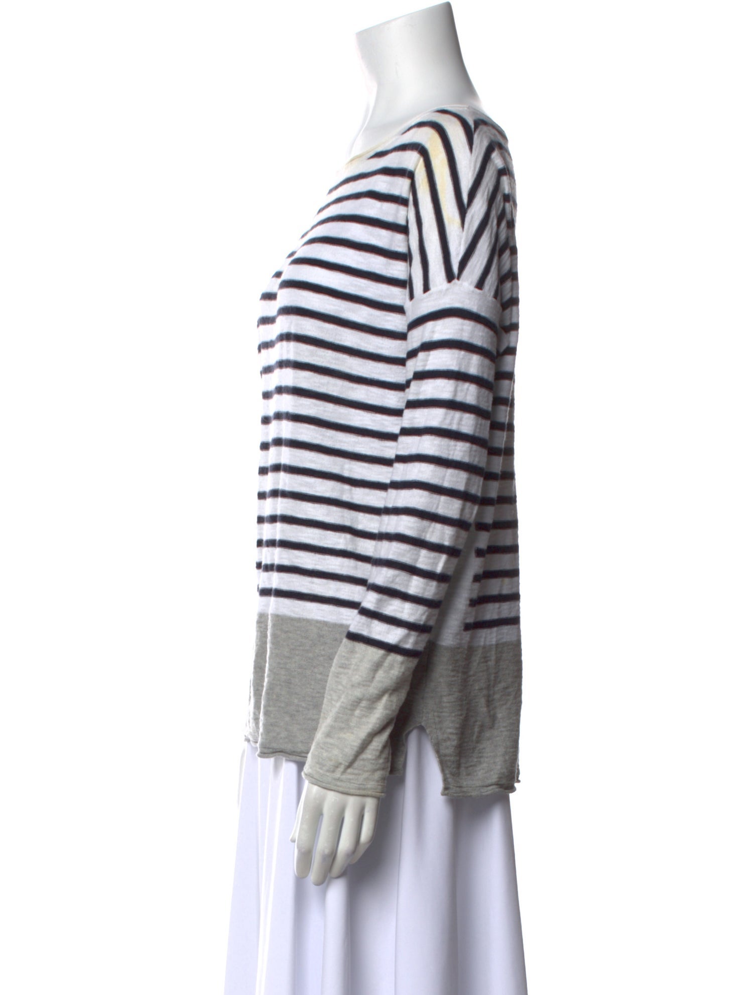 Vince Striped Scoop Neck Sweater