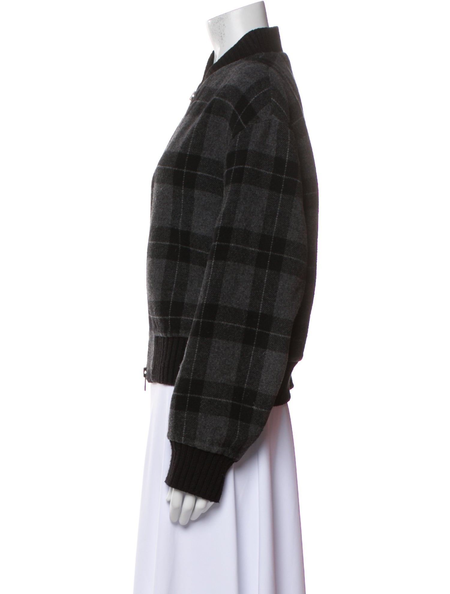 Vince Wool Plaid Print Jacket