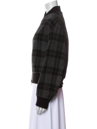 Vince Wool Plaid Print Jacket