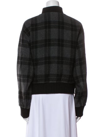 Vince Wool Plaid Print Jacket