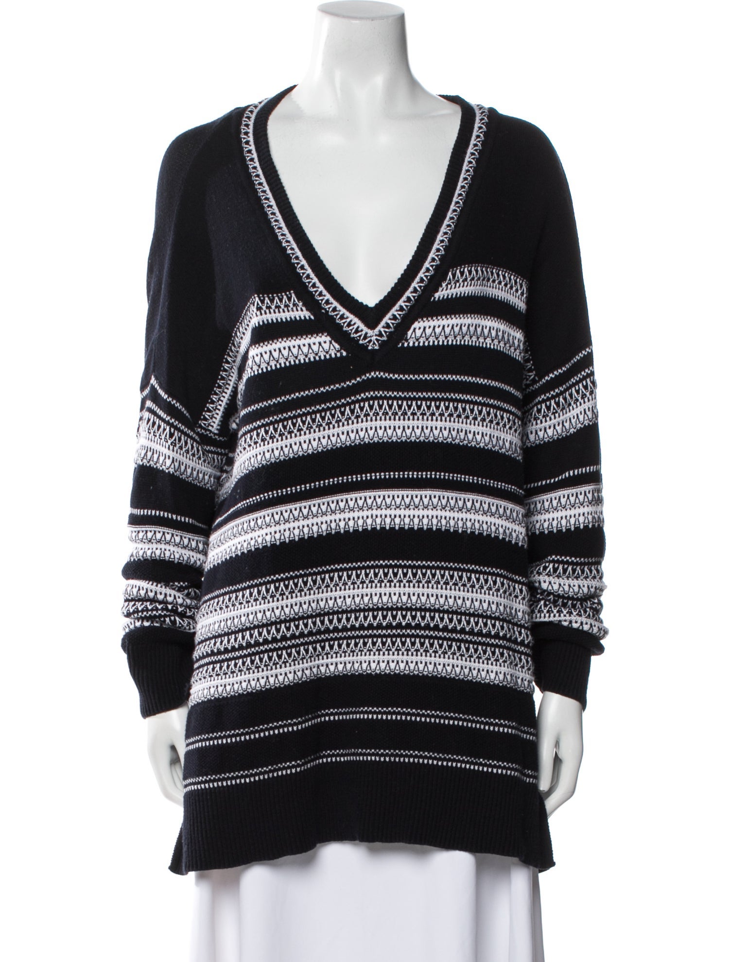 Vince Striped V-Neck Sweater