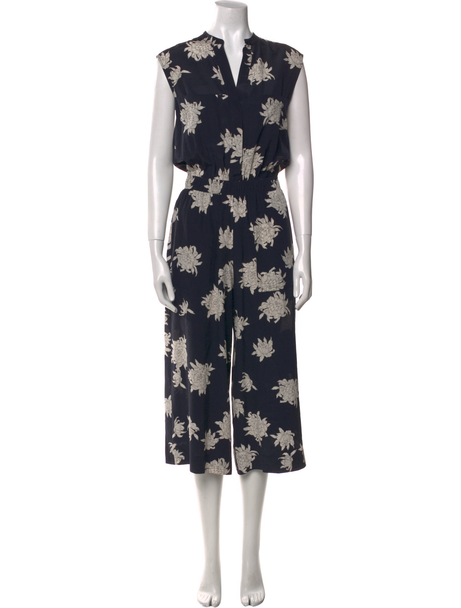 Vince Silk Floral Print Jumpsuit