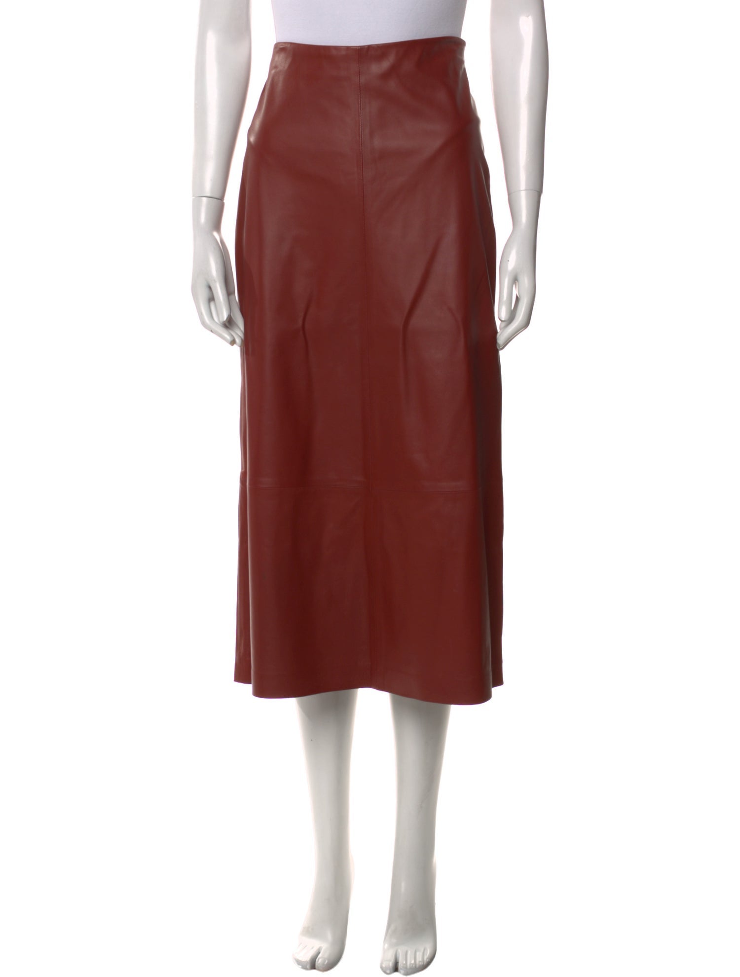 Vince Lamb Leather Midi Length Skirt