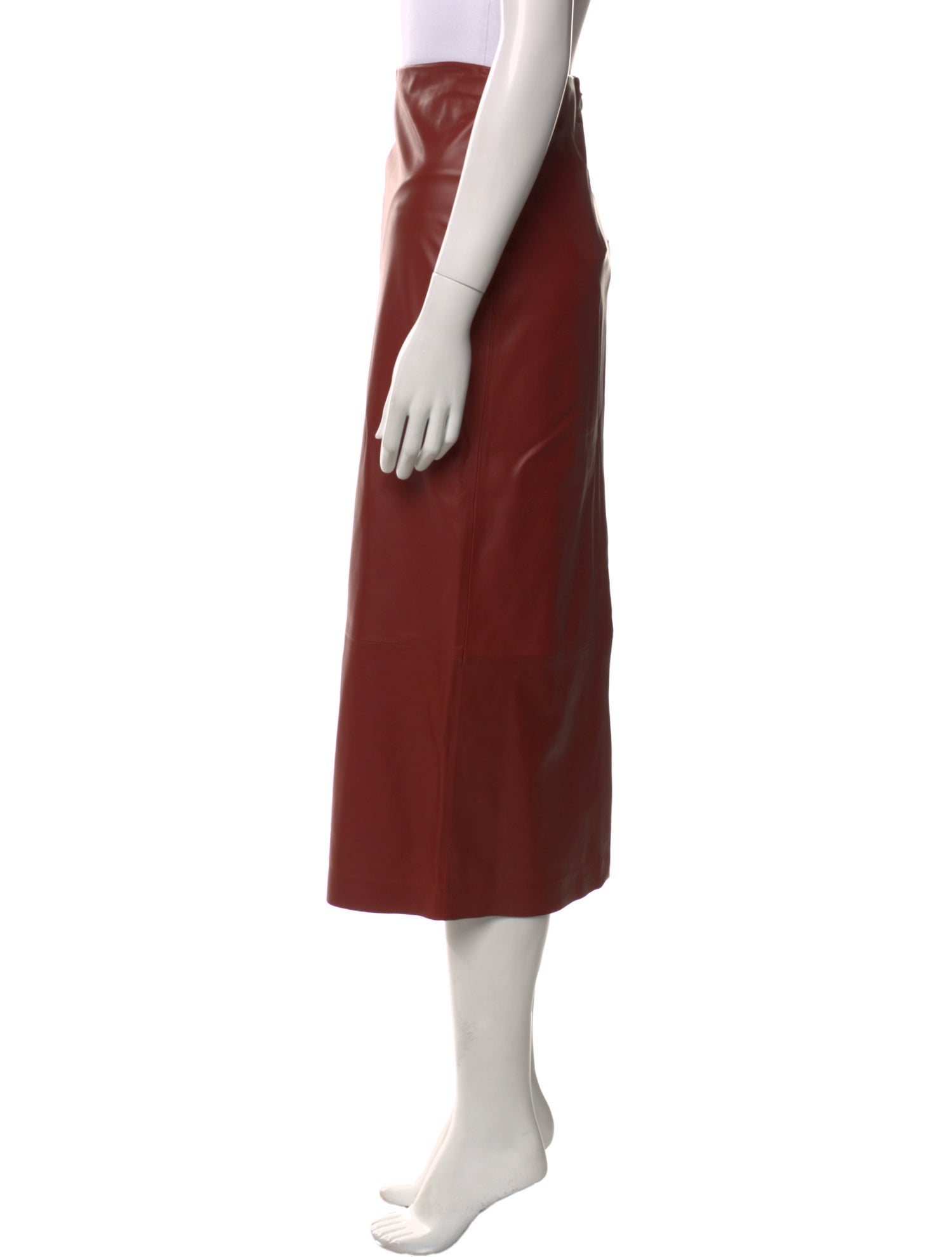 Vince Lamb Leather Midi Length Skirt