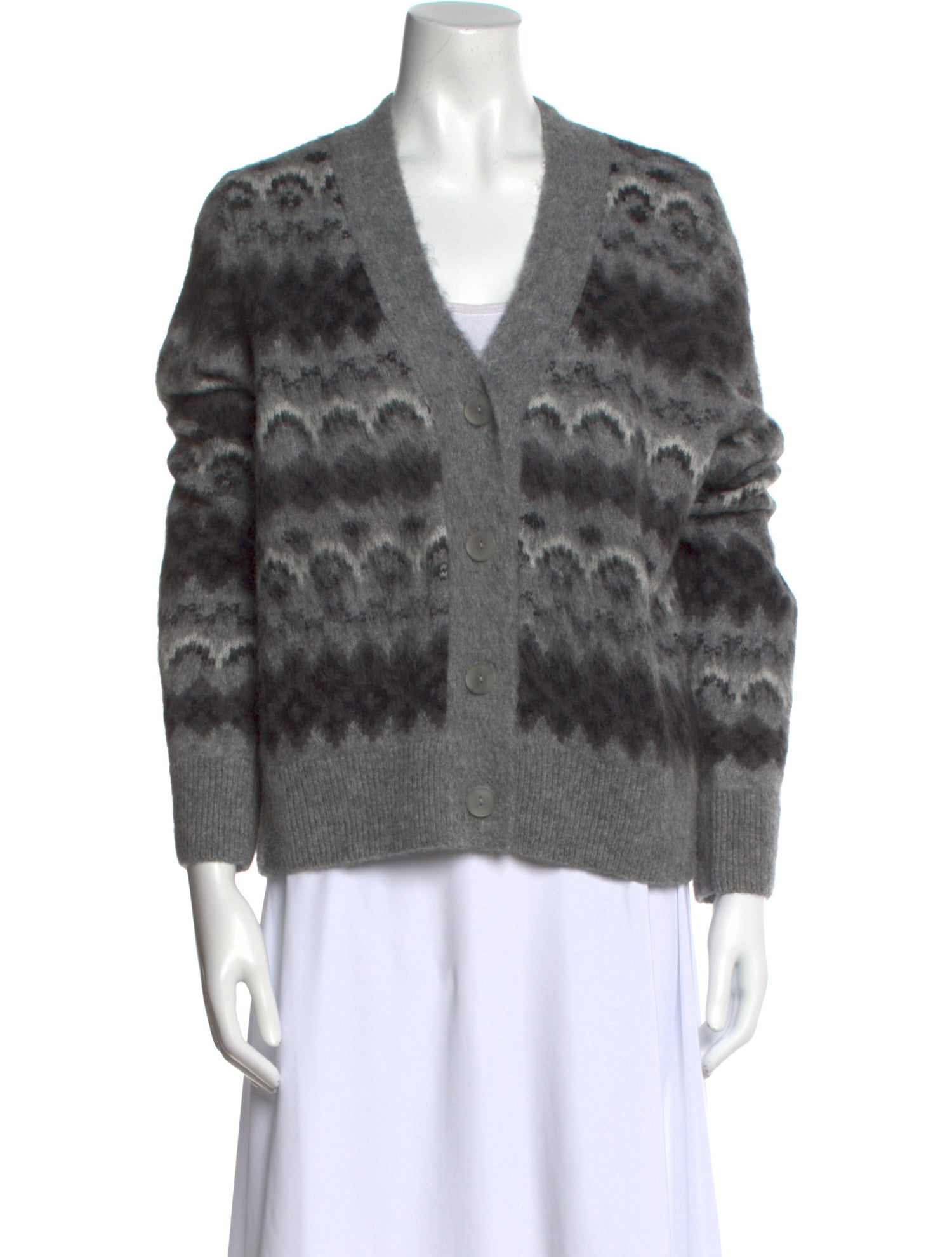 Vince Printed V-Neck Sweater