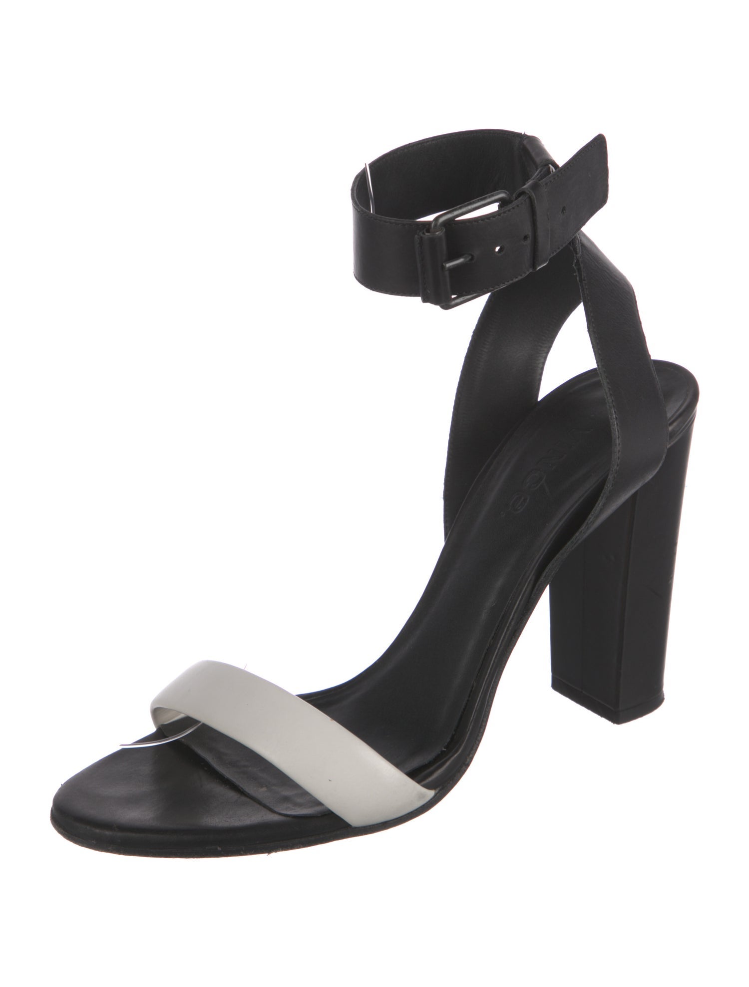 Vince Leather Animal Print Sandals