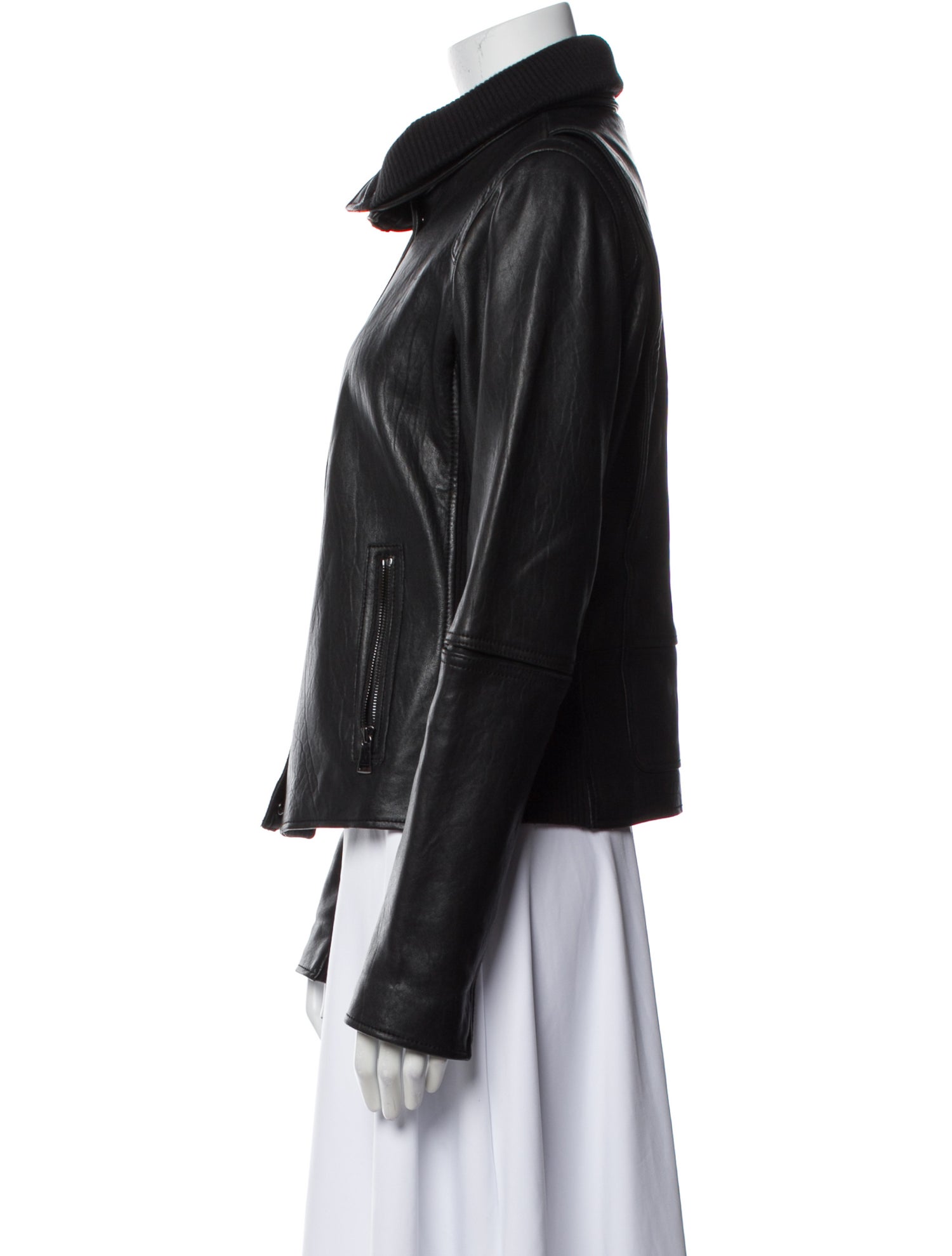 Vince Lamb Leather Biker Jacket