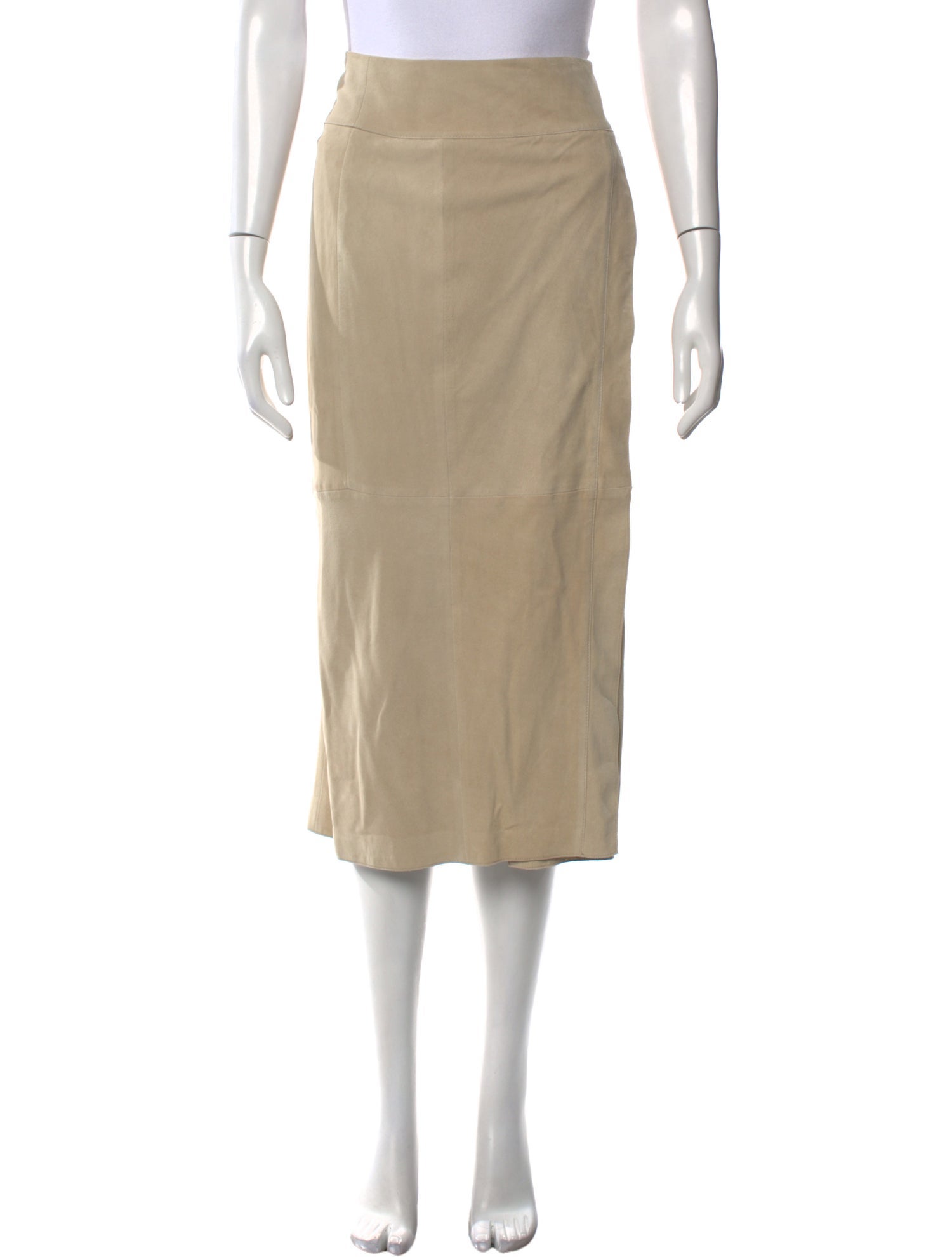 Vince Lamb Leather Midi Length Skirt