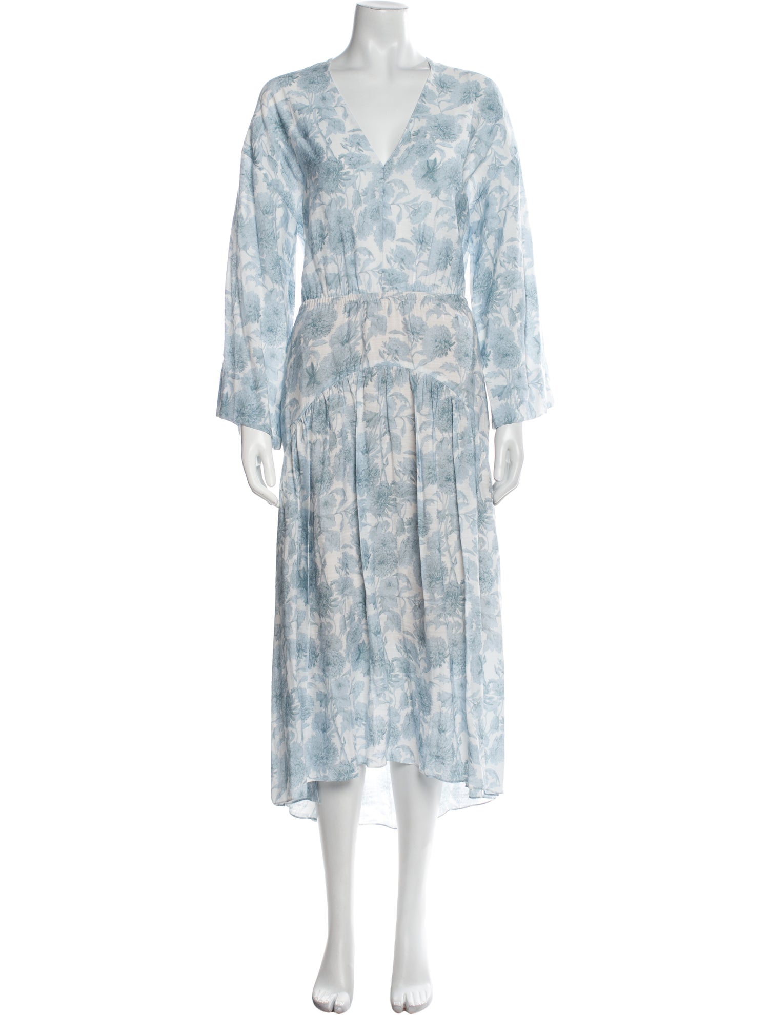 Vince Floral Print Long Dress