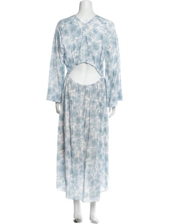 Vince Floral Print Long Dress