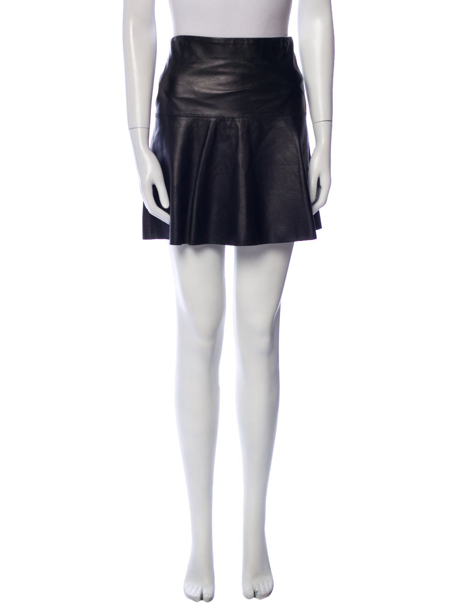 Vince Lamb Leather Mini Skirt