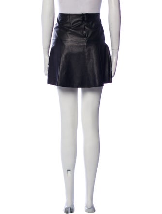 Vince Lamb Leather Mini Skirt