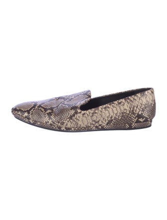 Vince Leather Animal Print Loafers