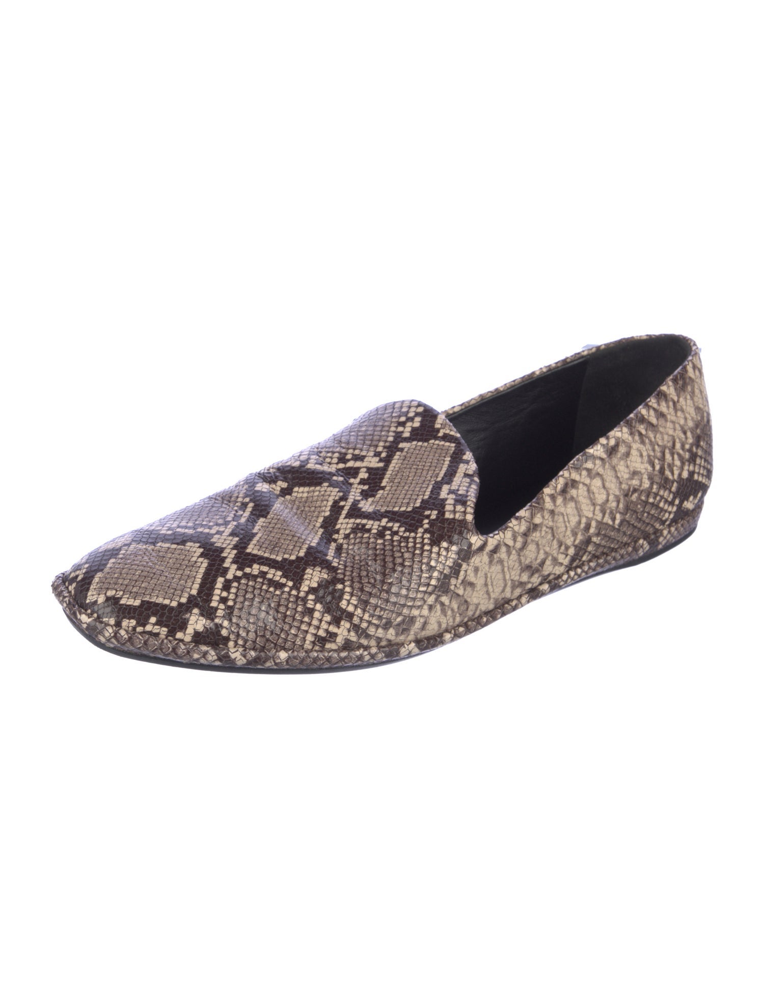 Vince Leather Animal Print Loafers