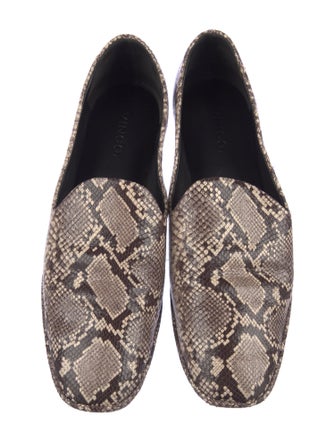 Vince Leather Animal Print Loafers