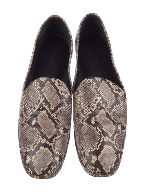 Vince Leather Animal Print Loafers