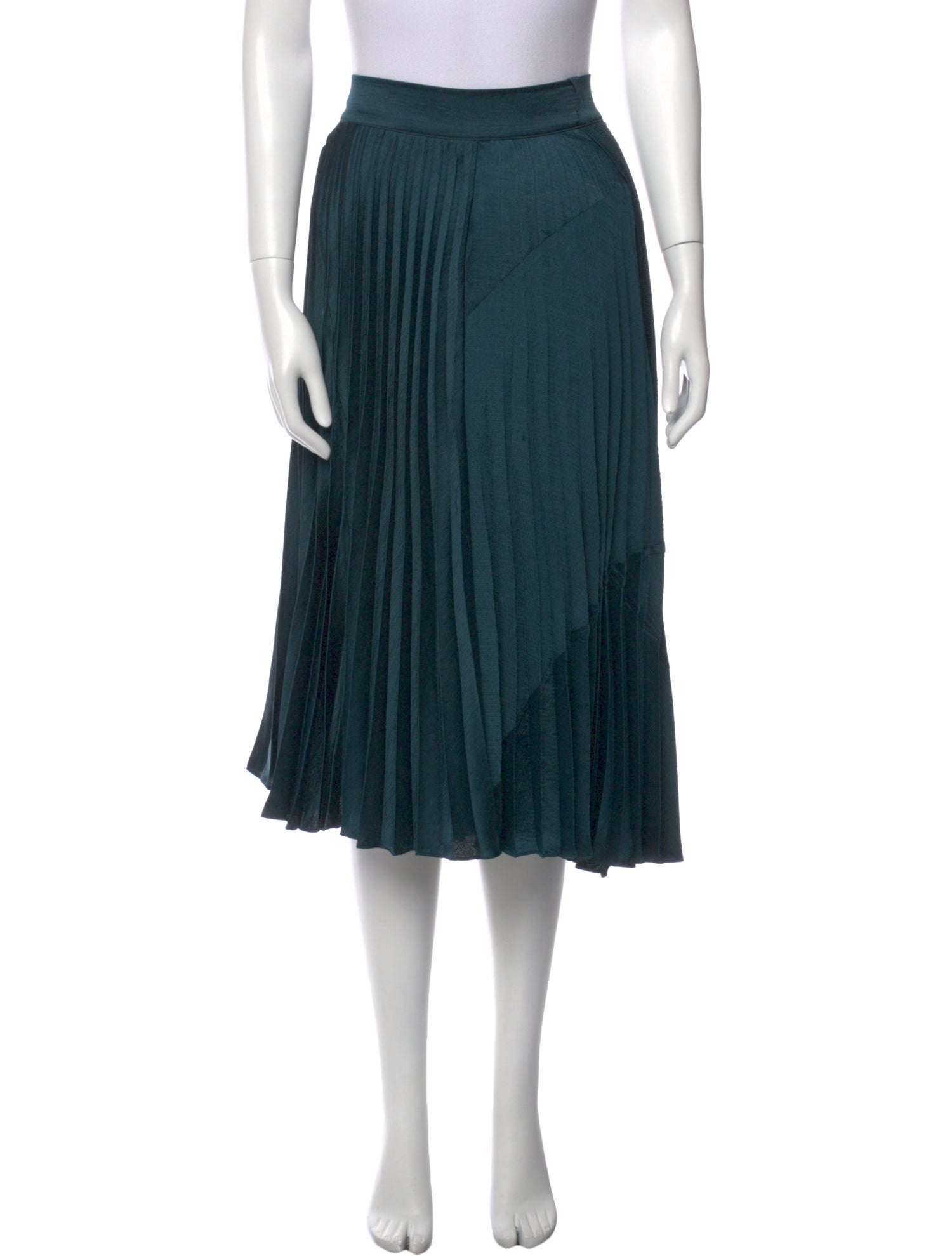 Vince Pleated Accents Knee-Length Skirt