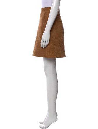 Vince Goat Leather Mini Skirt