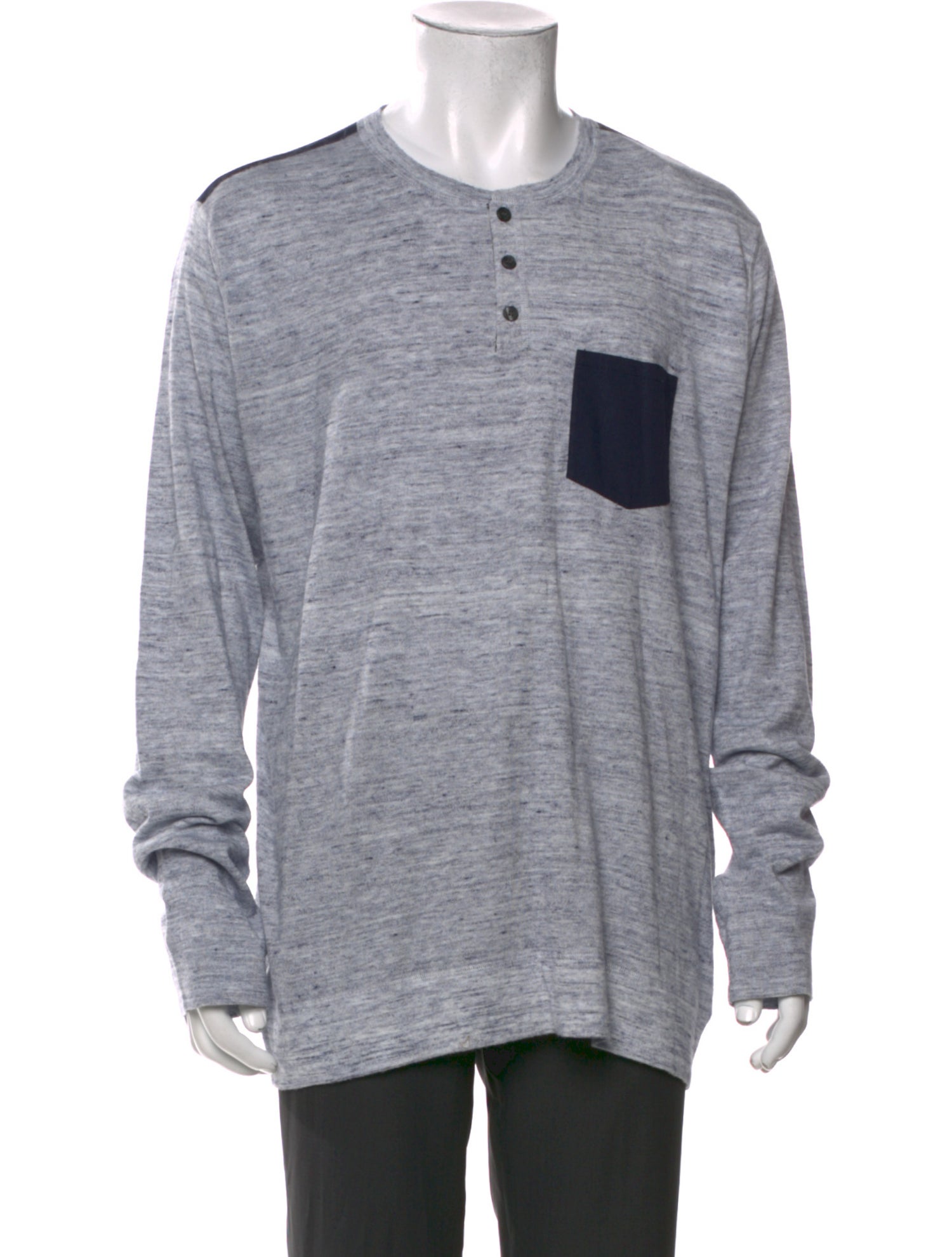 Vince Colorblock Pattern Long Sleeve Shirt