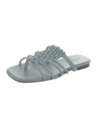 Vince Leather Braided Accents Slides