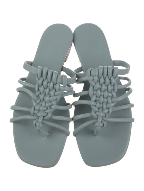 Vince Leather Braided Accents Slides