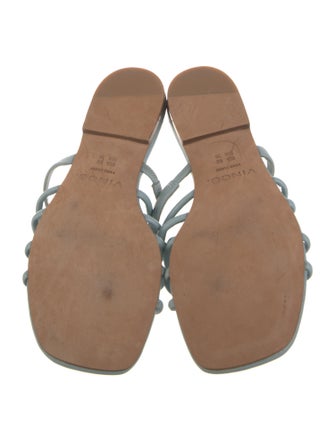 Vince Leather Braided Accents Slides