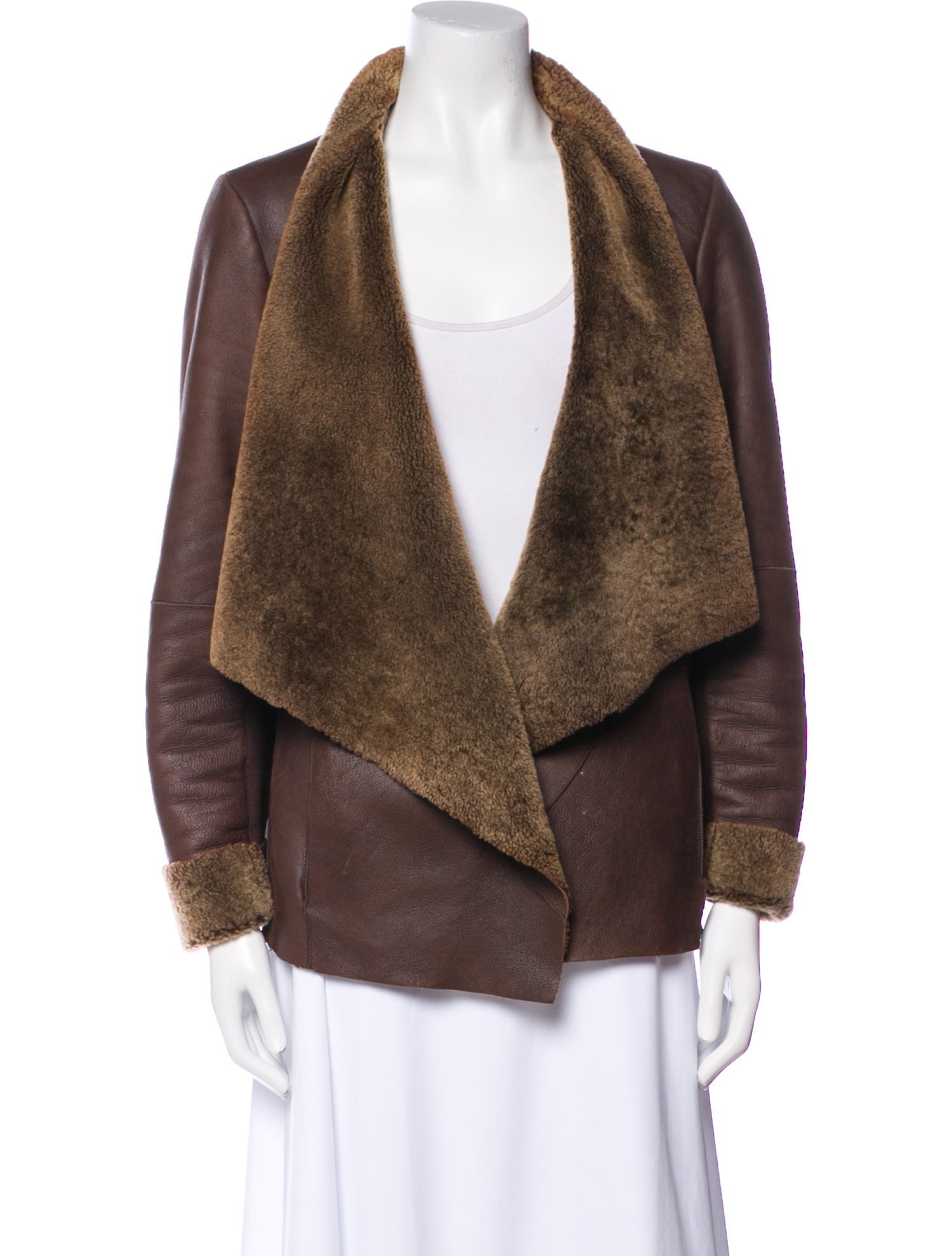 Vince Leather Faux Fur Jacket