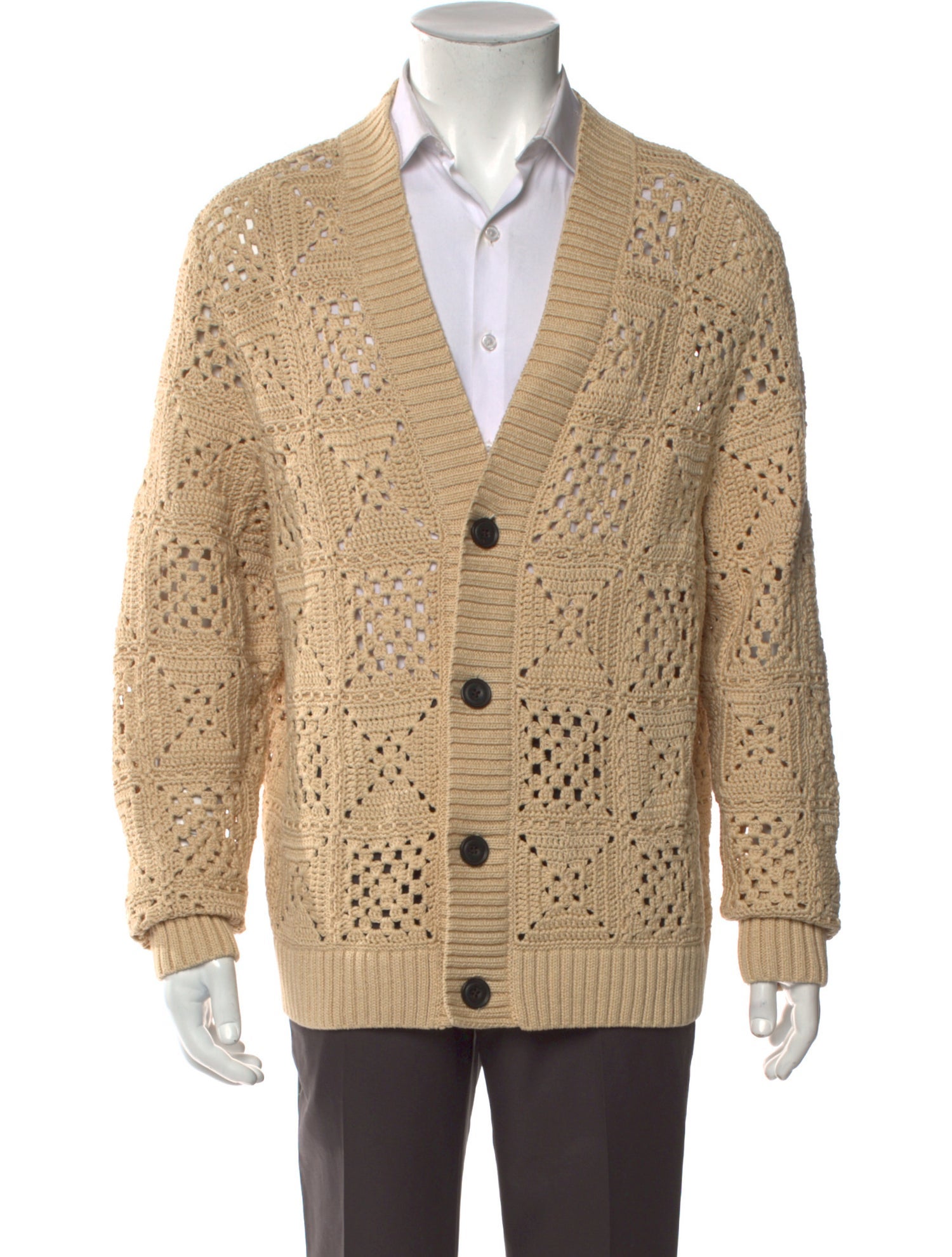 Vince Printed V-Neck Cardigan