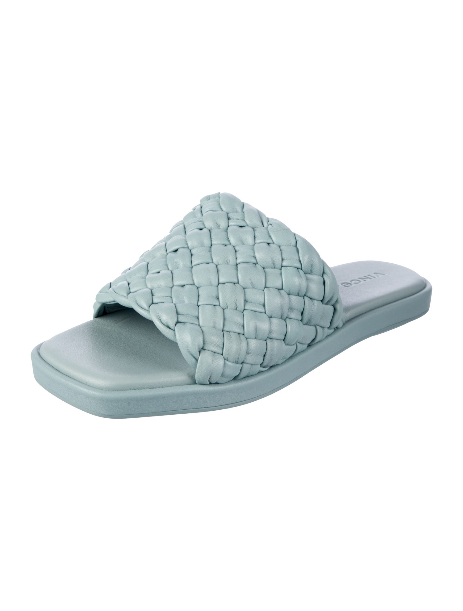 Vince Leather Braided Accents Slides