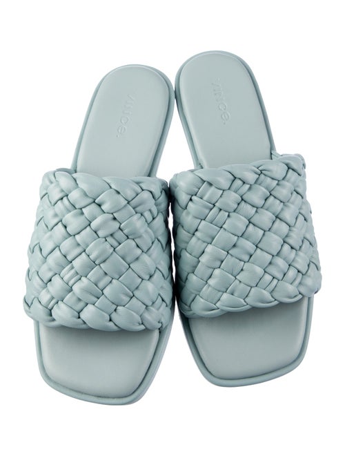 Vince Leather Braided Accents Slides