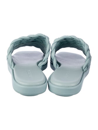 Vince Leather Braided Accents Slides