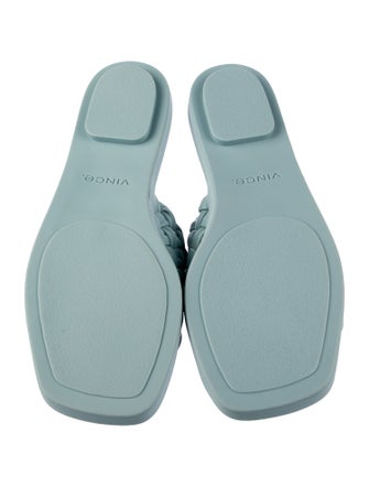 Vince Leather Braided Accents Slides