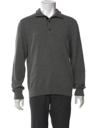 Vince Cashmere Crew Neck Polo Sweater
