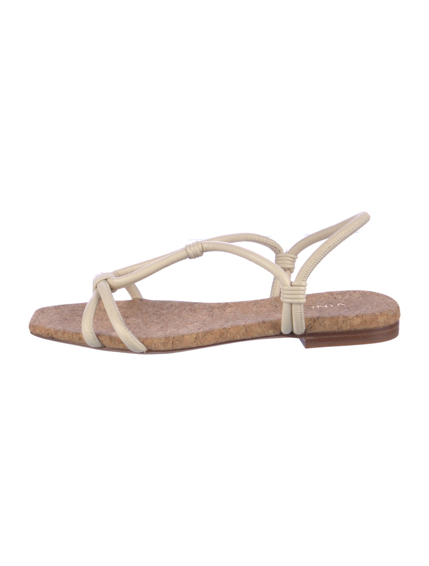 Vince Leather T-Strap Sandals