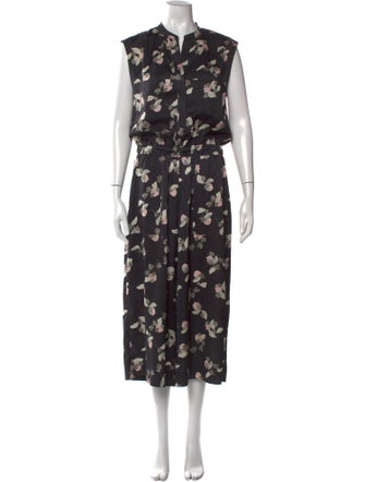 Vince Floral Print Mock Neck Jumpsuit