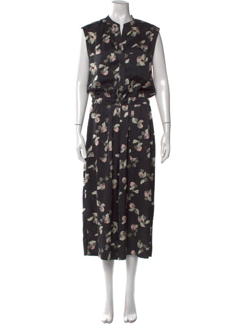 Vince Floral Print Mock Neck Jumpsuit