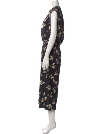 Vince Floral Print Mock Neck Jumpsuit