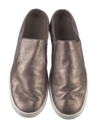 Vince Embossed Leather Mules