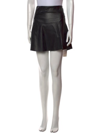 Vince Lamb Leather Mini Skirt